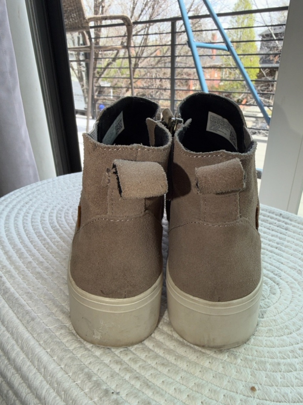TOMS Kelsey Suede Ankle Boots Taupe Platform Zip Bootie Women’s 7.5 - Picture 4 of 9